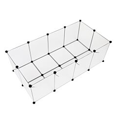 Pet Playpen,fence Cage With Bottom For Small Animals Guinea Pigs, Hamsters, Bunnies, Rabbits Yf - White