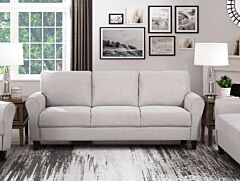 Modern Transitional Sand Hued Textured Fabric Upholstered 1pc Sofa Attached Cushions Living Room Furniture - Desert Sand