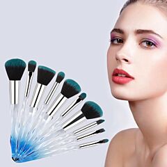 10pcs Professional Makeup Brush With Crystal Handle Foundation Brush Hot Sale  Us - As Pic