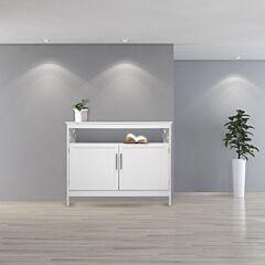 Fch Double Door Side Cabinet With Partition White - White