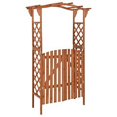 Pergola With Gate 45.7"x15.7"x80.3" Solid Firwood - Brown