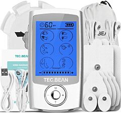 Tec.bean 24modes Tens Unit Muscle Stimulator With 8 Electrode Pads - White