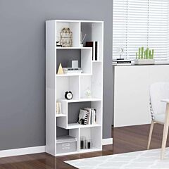 Book Cabinet White 26.4"x9.4"x63.4" Chipboard - White