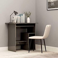 Desk High Gloss Gray 31.5"x17.7"x29.1" Chipboard - Grey