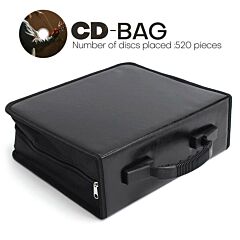 520pcs Cd/dvd Pu Leather Storage Bag Disc Wallet Case Binder Book Sleeves Protector Black - Black