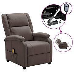 Electric Massage Recliner Brown Faux Leather - Brown