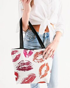 Canvas Tote Bags, Xoxo Lipstick Kisses Style Shoulder Bag - Universal