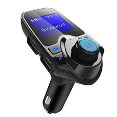 Car Wireless Fm Transmitter Mp3 Player Hand-free Call Usb Charger Aux Input - Black