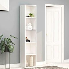 Book Cabinet White 15.7"x11.8"x74.4" Chipboard - White