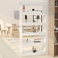 Book Cabinet/room Divider White 31.5"x11.8"x65.4" Chipboard - White