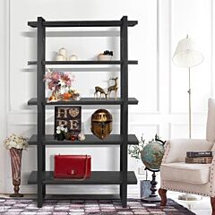 5-layer Metal Shelf-bookshelf- 5-tire Storage Shelf -bookcase - As Picture