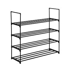 4 Tiers Shoe Rack Shoe Tower Shelf Storage Organizer For Bedroom, Entryway, Hallway, And Closet Black Color--ys - Black