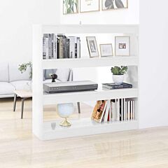 Book Cabinet/room Divider High Gloss White 39.4"x11.8"x40.6" - White