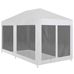 Party Tent With 6 Mesh Sidewalls 236.2"x118.1" - Black