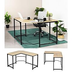 L Shaped Computer Desk Pc Laptop Table Wood Workstation Home Office Furniture - As Picture