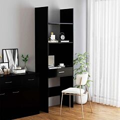 Book Cabinet Black 23.6"x13.8"x70.9" Chipboard - Black