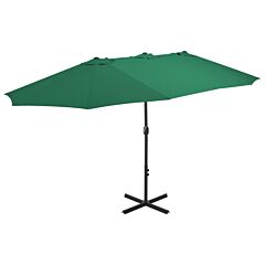 Outdoor Parasol With Aluminum Pole 181.1"x106.3" Green - Green