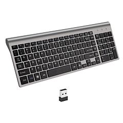 Wireless Keyboard Usb Mini Silent Laptop Ultra-thin Keyboard - Iron Gray
