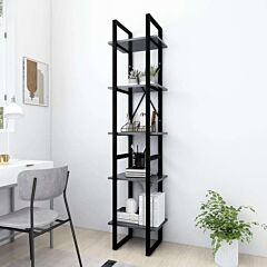 5-tier Book Cabinet Gray 15.7" X 11.8" X 69.9" Chipboard - Grey