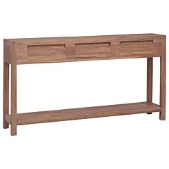 Console Table 57.1"x11.8"x31.5" Solid Teak Wood - Brown