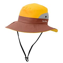 Women Summer Sun Bucket Hats Foldable Uv Protection Cotton Cap Wide Brim Floppy Cap Packable Ponytail Mesh Travel Hat - Yellow