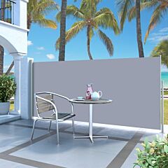 Retractable Side Awning 55.1"x118.1" Gray - Grey