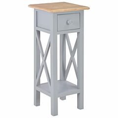 Side Table Gray 10.6"x10.6"x25.8" Wood - Grey