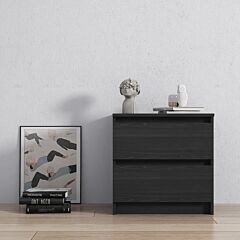 Chest Of Drawers With Black Wood Grain--ys - As Picture