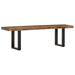 Bench 63" Solid Reclaimed Wood And Steel - Brown
