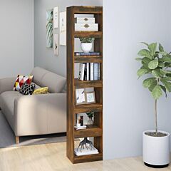 Book Cabinet/room Divider Smoked Oak 15.7"x11.8"x78" - Brown