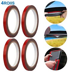 4 Rolls Car Double Sided Tapes Heavy Duty Double Sided Foam Tapes Strong Mounting Adhesive Tapes - Red