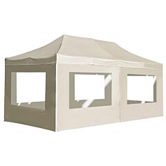 Professional Folding Party Tent With Walls Aluminium 236.2"x118.1" Cream - Cream