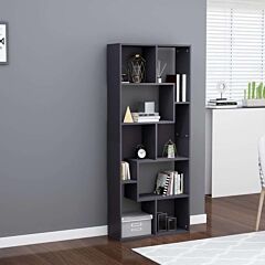 Book Cabinet Gray 26.4"x9.4"x63.4" Chipboard - Grey