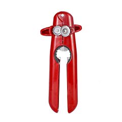 Can Opener Manual With Ergonomic Grip Handle Food Grade Stainless Steel Multi-function Can Opener With Beer Bottle Opener And Cap Gripper - Red