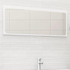 Bathroom Mirror White 39.4"x0.6"x14.6" Chipboard - White