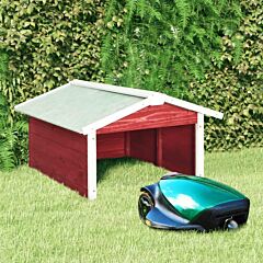 Robotic Lawn Mower Garage 28.3"x34.3"x19.7" Red And White Firwood - Red