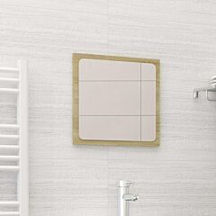 Bathroom Mirror Sonoma Oak 15.7"x0.6"x14.6" Chipboard - Brown