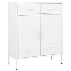 Storage Cabinet White 31.5"x13.8"x40" Steel - White