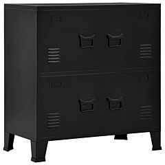 Filing Cabinet With 4 Doors Industrial Black 29.5"x15.7"x31.5" Steel - Black