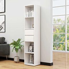 Book Cabinet White 14.2"x11.8"x67.3" Chipboard - White