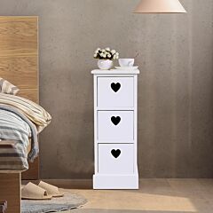 Nightstand With 3 Drawers - White