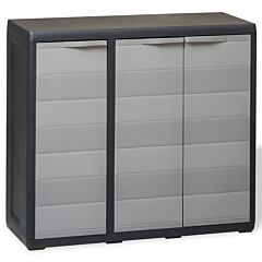 Garden Storage Cabinet With 2 Shelves Black And Gray - Grey