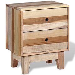 Bedside Cabinet Solid Reclaimed Wood - Brown
