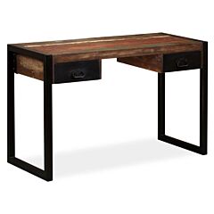 Desk With 2 Drawers Solid Reclaimed Wood 47.2"x19.7"x29.9" - Multicolour