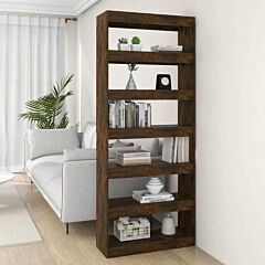 Book Cabinet/room Divider Smoked Oak 31.5"x11.8"x78" Chipboard - Brown