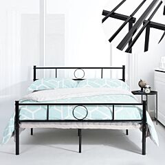 Metal Double Twin Bed/metal Platform Bed Frame/foundation With Headboard &amp; Footboard, W/o Mattress - As Picture