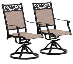 (only For Pick Up) Swivel Outdoor Dining Chair (2-pack) - Brown