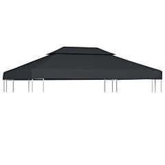 2-tier Gazebo Top Cover 310 G/m² 13.1'x9.8' Anthracite - Anthracite