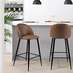 37.8 Inches High 2-piece Bar Stools/pub Kitchen Chairs (set Of 2) - As Picture