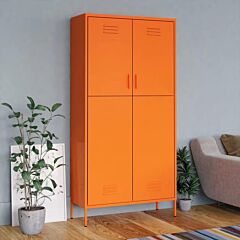 Wardrobe Orange 35.4"x19.7"x70.9" Steel - Orange